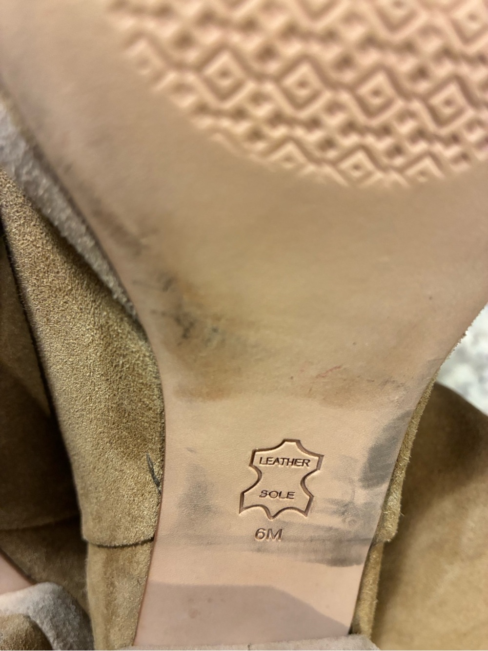 Tory Burch Suede Knee-High Platform Boots - Tan - Picture 9 of 9